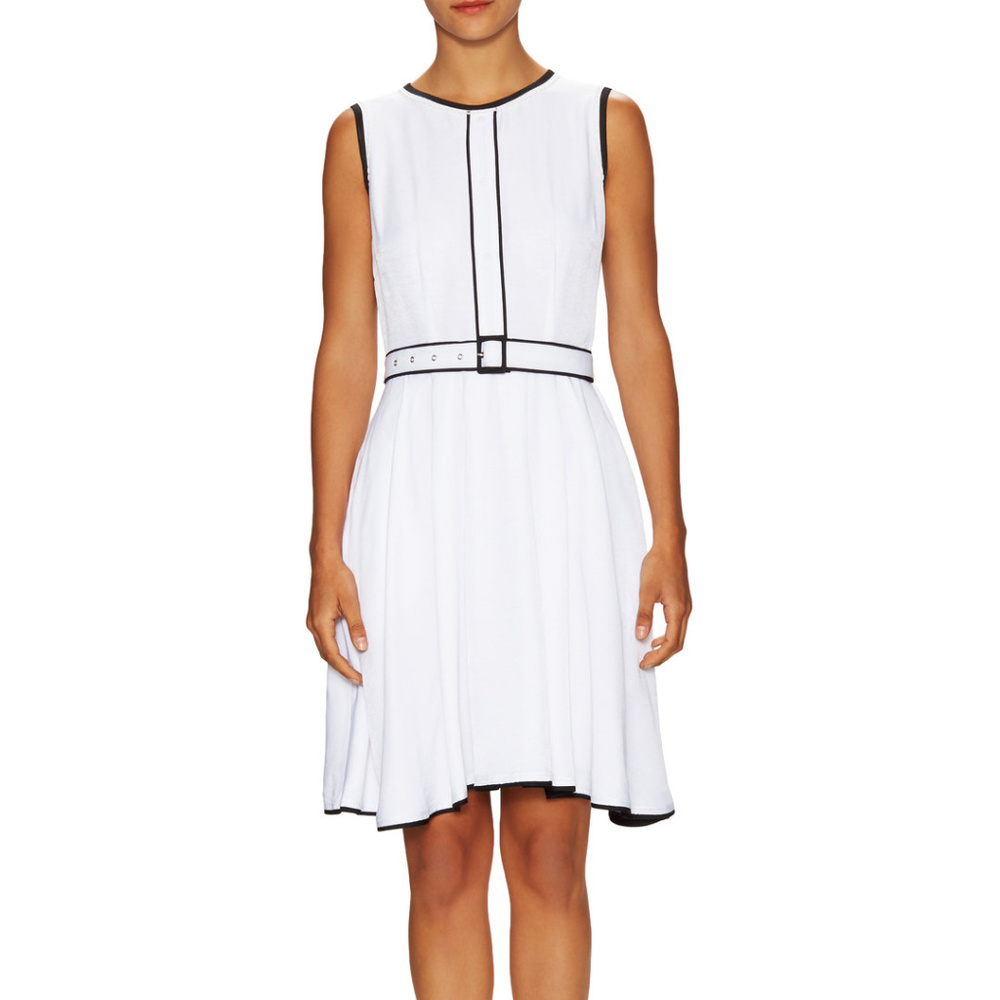 Elorie Cotton Belted Fit And Flare Dress